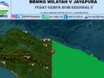 Gempa Magnitudo 5,3 di Keerom Papua, Belum Ada Laporan Dampaknya