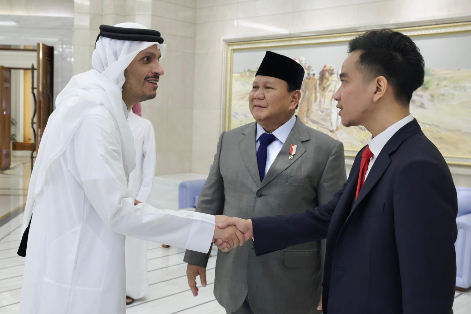 Prabowo Subianto Bersama Gibran Rakabuming Raka Temui Emir Qatar dan PM Qatar, Bahas Kerja Sama hingga Gaza